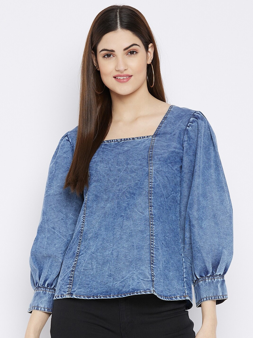 

Ruhaans Blue Denim Top
