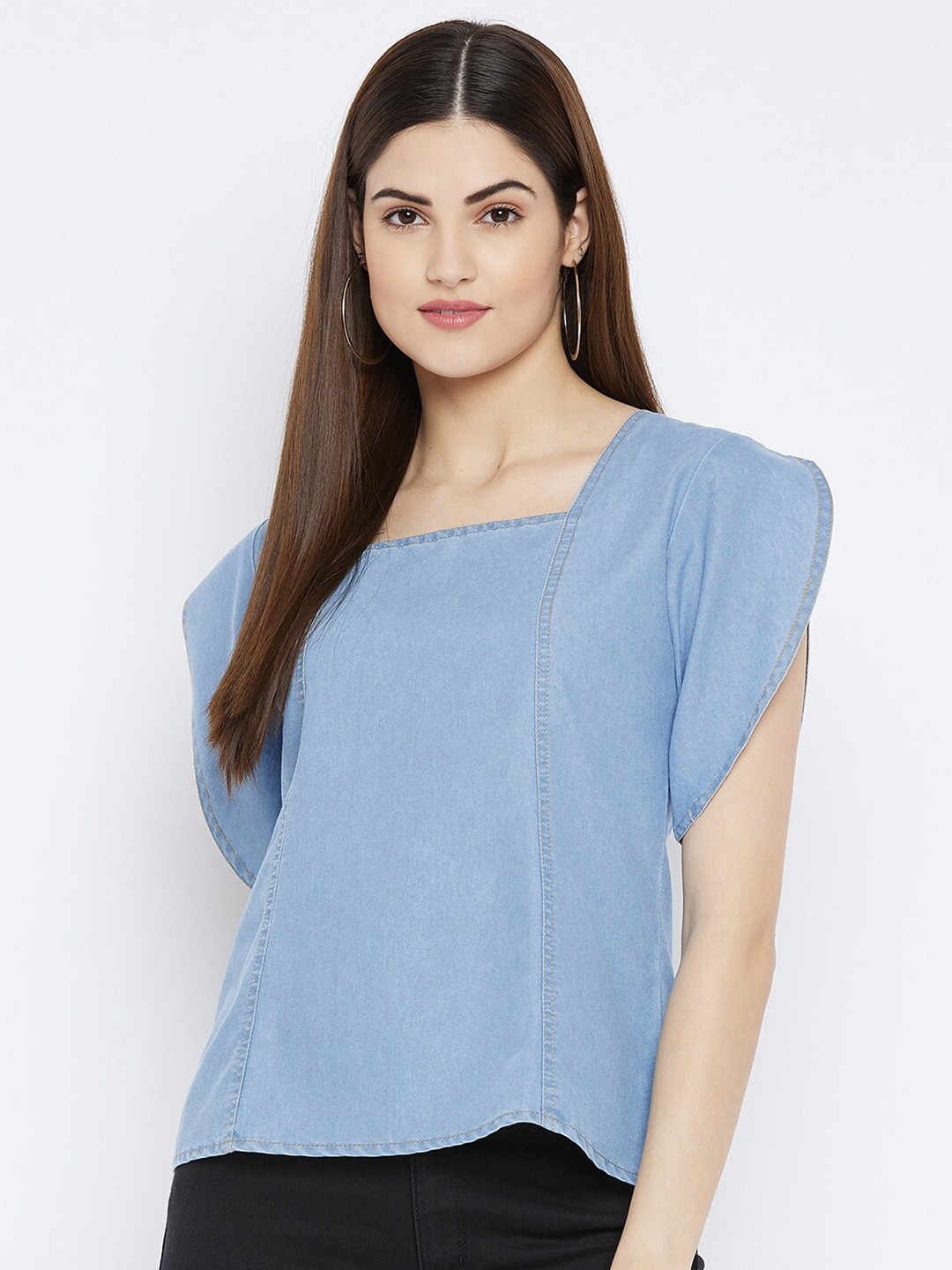 

Ruhaans Blue Denim Top