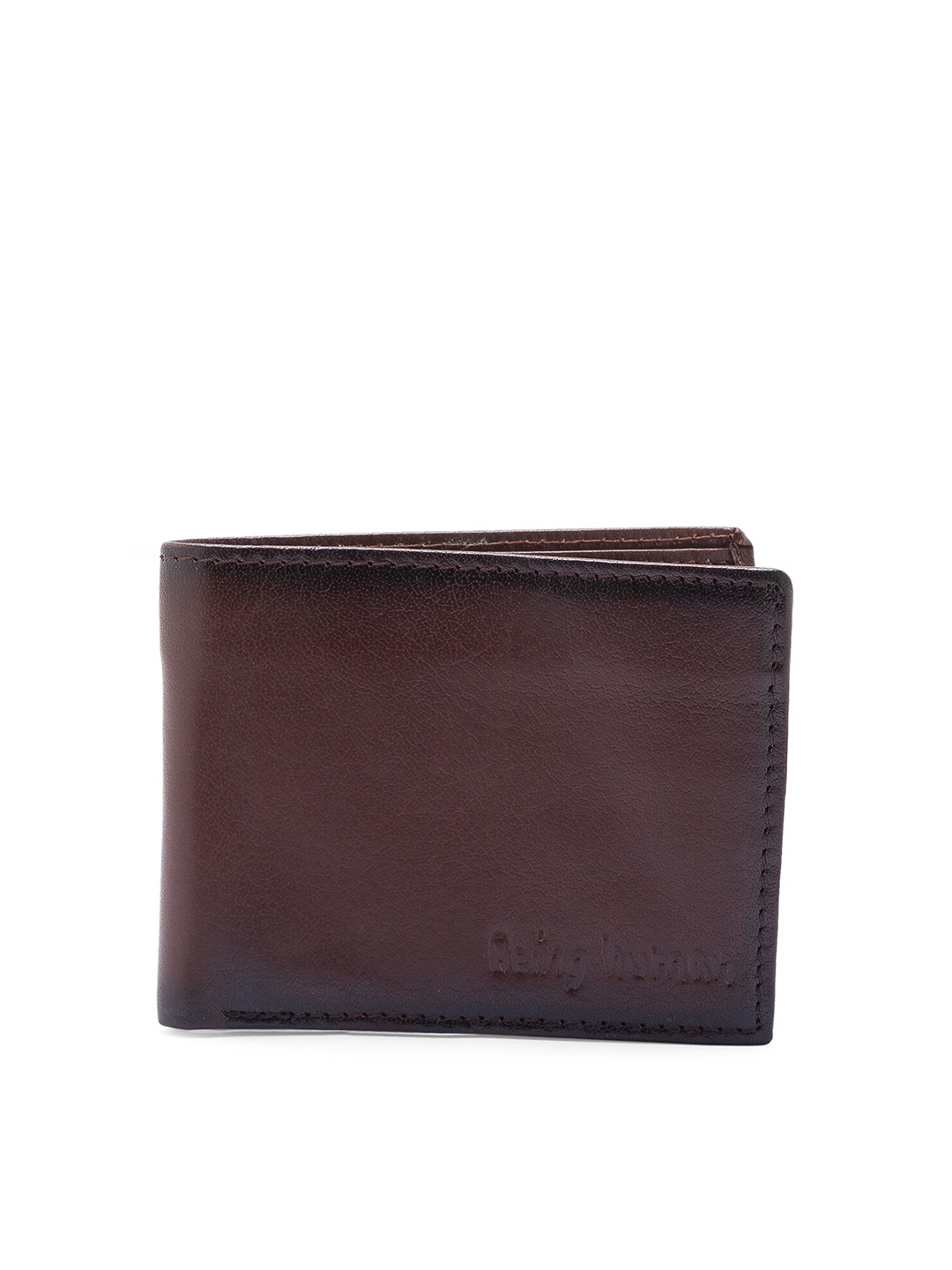 

Being Human Men Brown Leather Two Fold Wallet