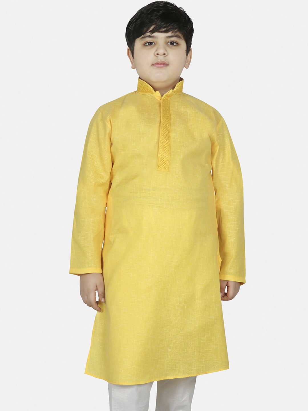 

SG YUVRAJ Boys Mustard Yellow Kurta