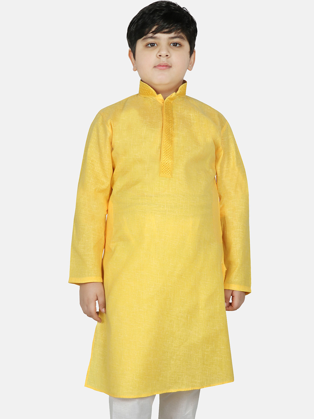 

SG YUVRAJ Boys Mustard Yellow Thread Work Kurta