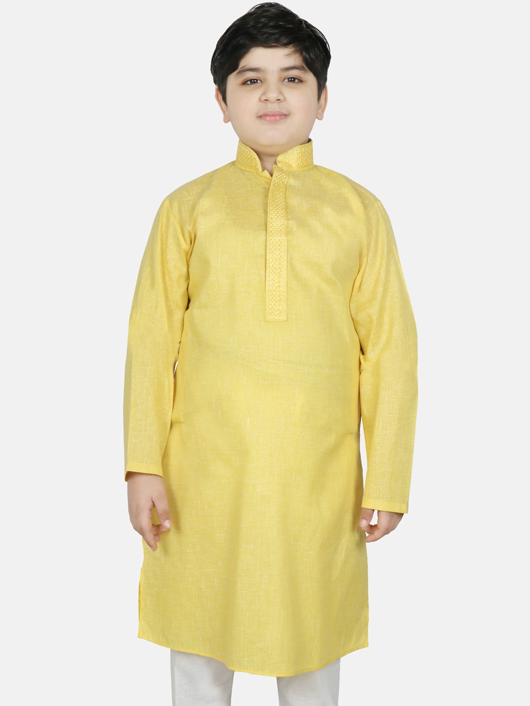

SG YUVRAJ Boys Yellow Thread Work Kurta