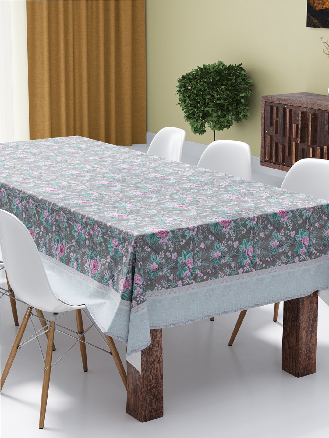 

BIANCA Grey & Pink Floral Easy Clean Vinyl Pvc 4-Seater Table Cover