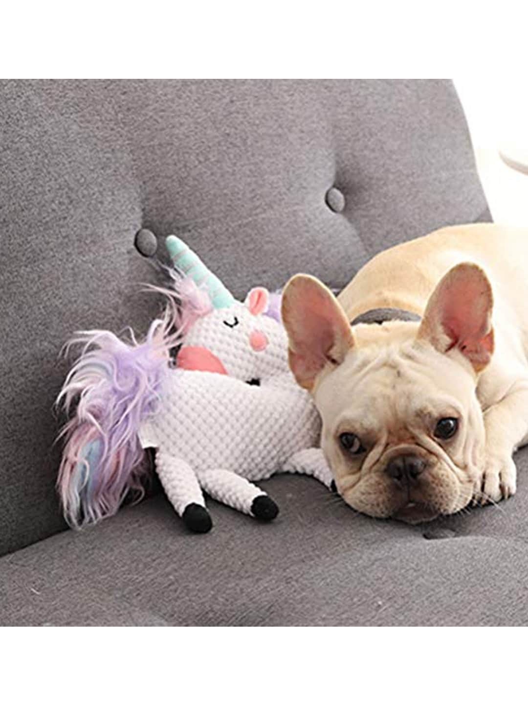 

Emily pets White & Pink Medium Squeaky Pet Toy