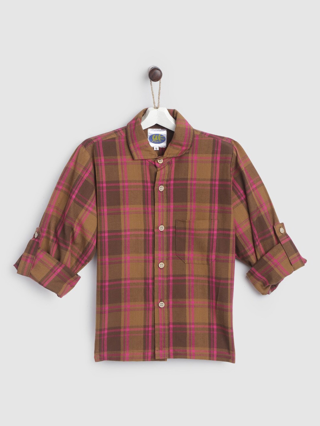 

YK Boys Rust Tartan Checks Checked Casual Shirt