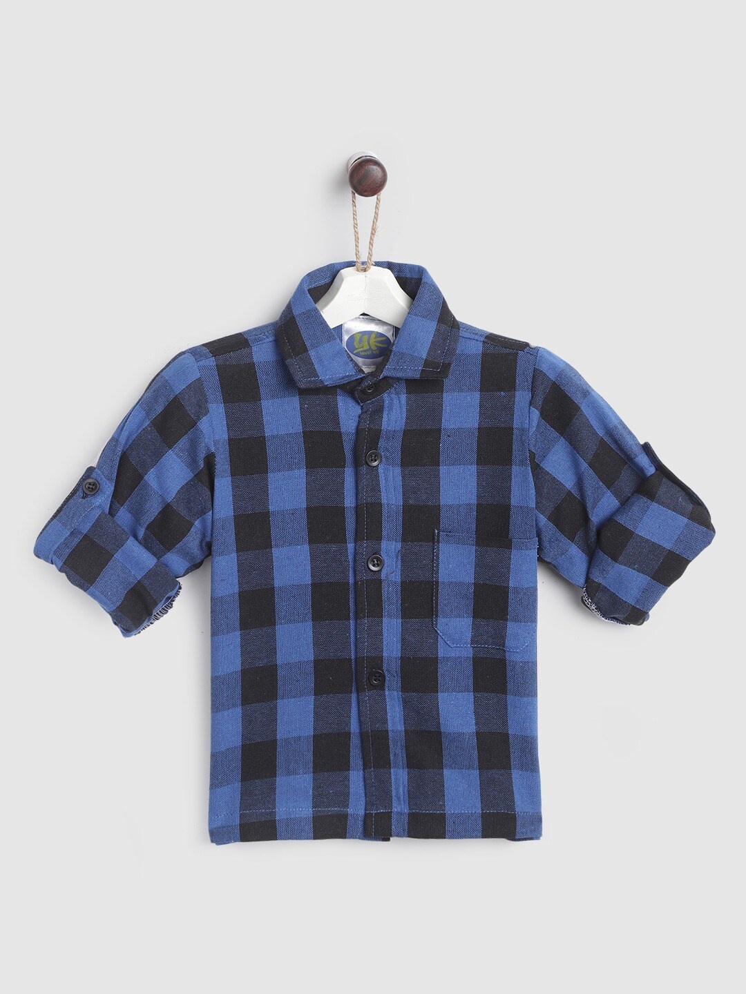 

YK Boys Blue Buffalo Checks Checked Casual Shirt