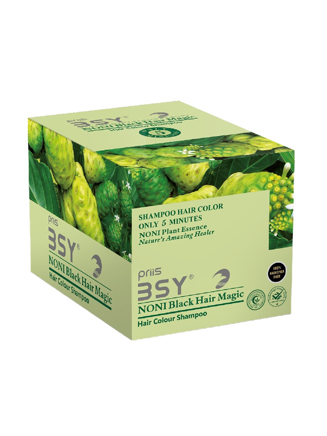 

BSY Noni Hair Color Ammonia Free Magic Shampoo, Black
