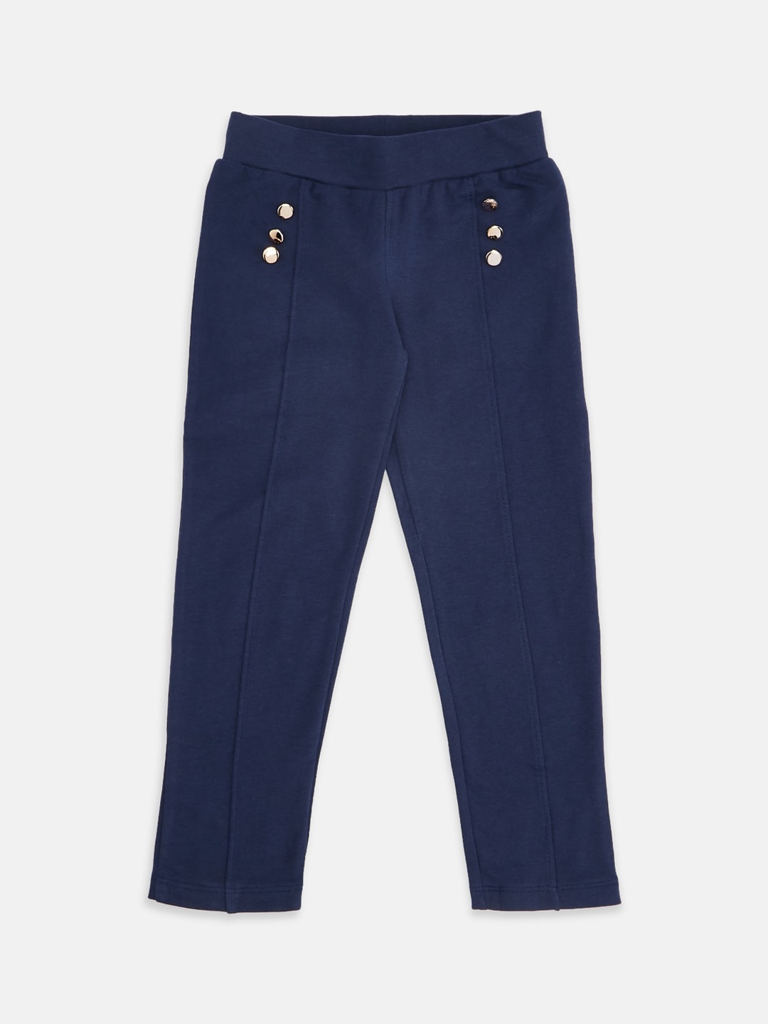 

Pantaloons Junior Girls Navy Blue Solid Regular Pure Cotton Track Pants