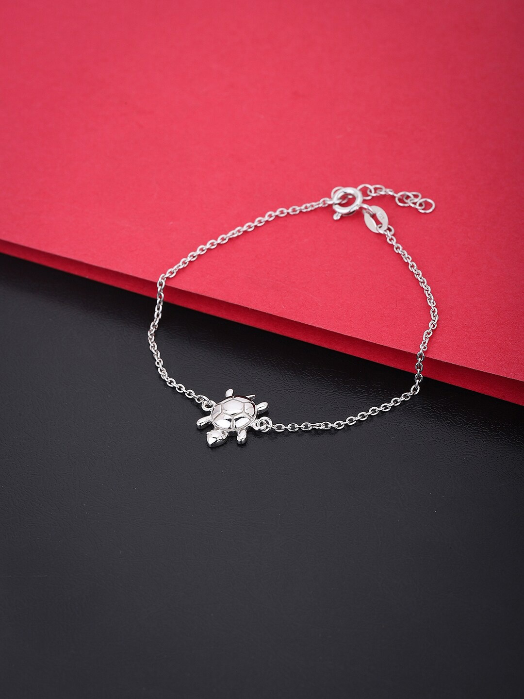 

VANBELLE Women Silver-Toned Sterling Silver Rhodium-Plated Charm Bracelet