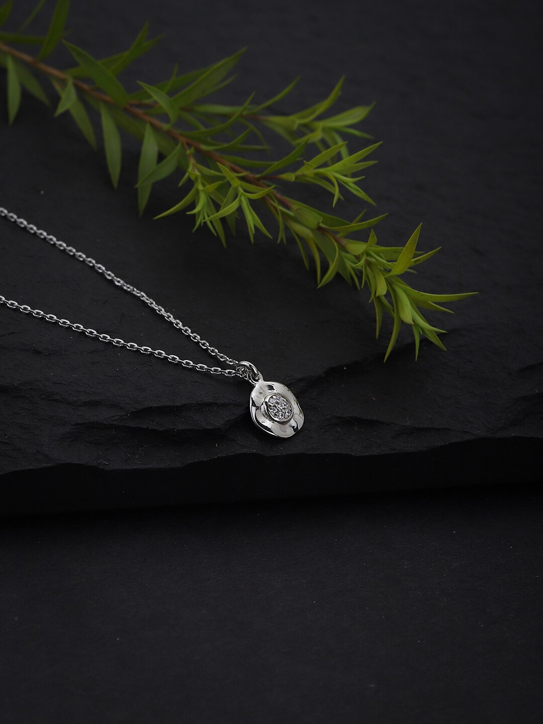 

VANBELLE Silver-Toned Sterling Silver Rhodium-Plated Necklace