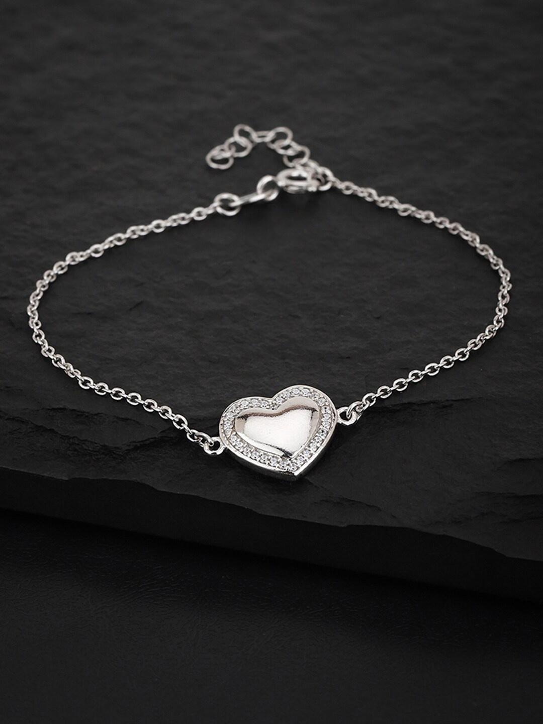 

VANBELLE Women 925 Sterling Silver Rhodium-Plated Charm Bracelet