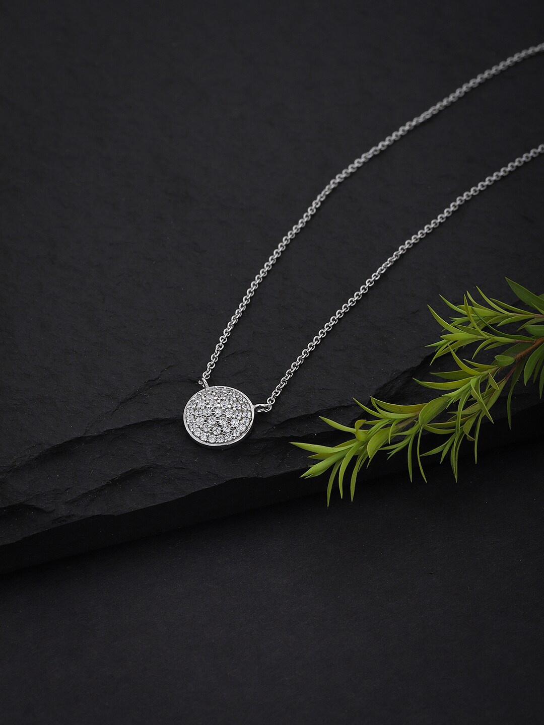

VANBELLE Silver-Toned Sterling Silver Rhodium-Plated Necklace