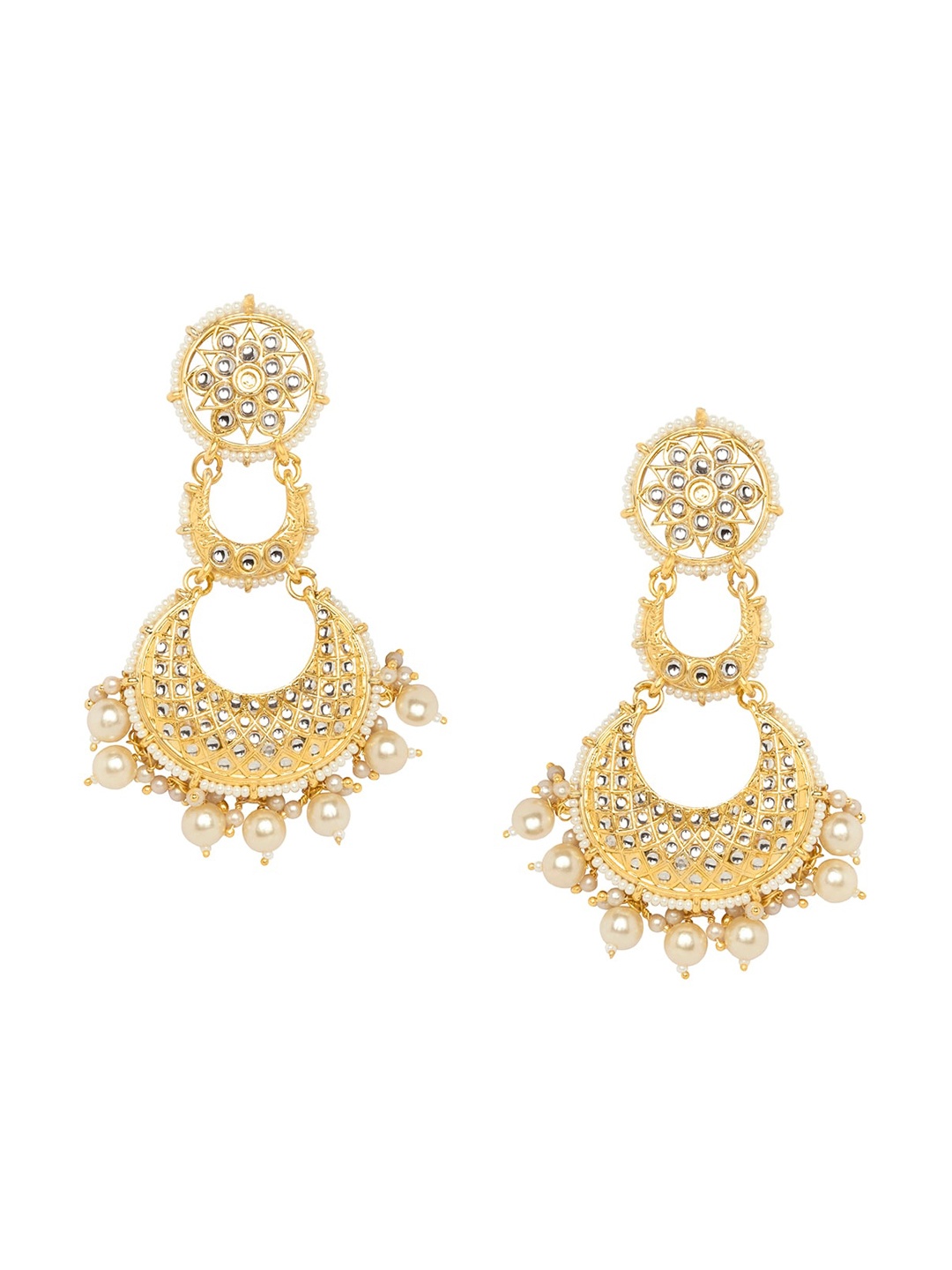 

INDYA Gold-Toned Contemporary Chandbalis Earrings