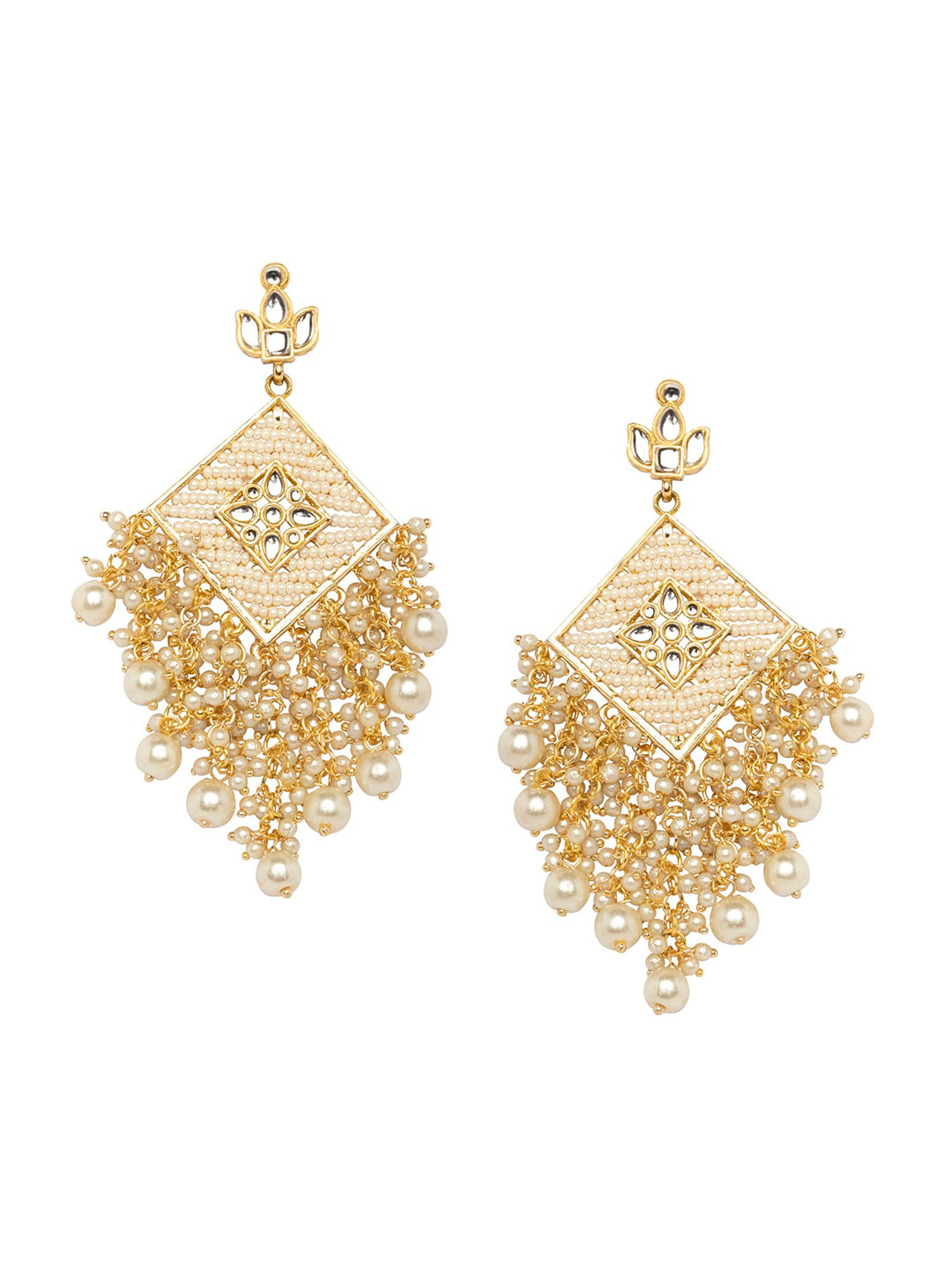 

INDYA Gold-Toned Contemporary Drop Earrings