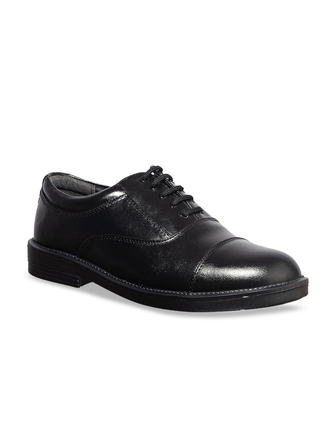

Khadims Men Black Solid Formal Oxfords