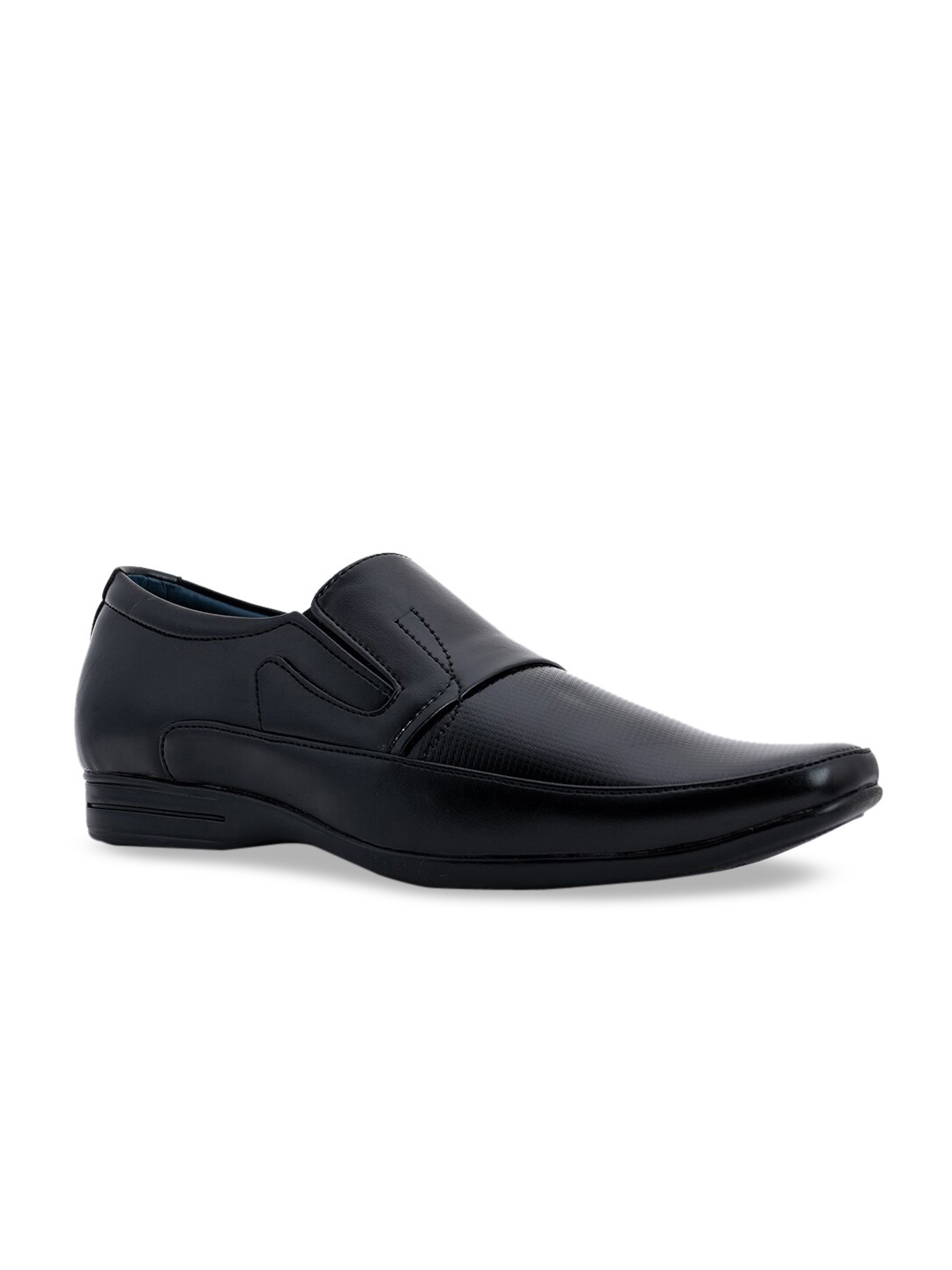 

Khadims Men Black Solid Formal Slip-Ons