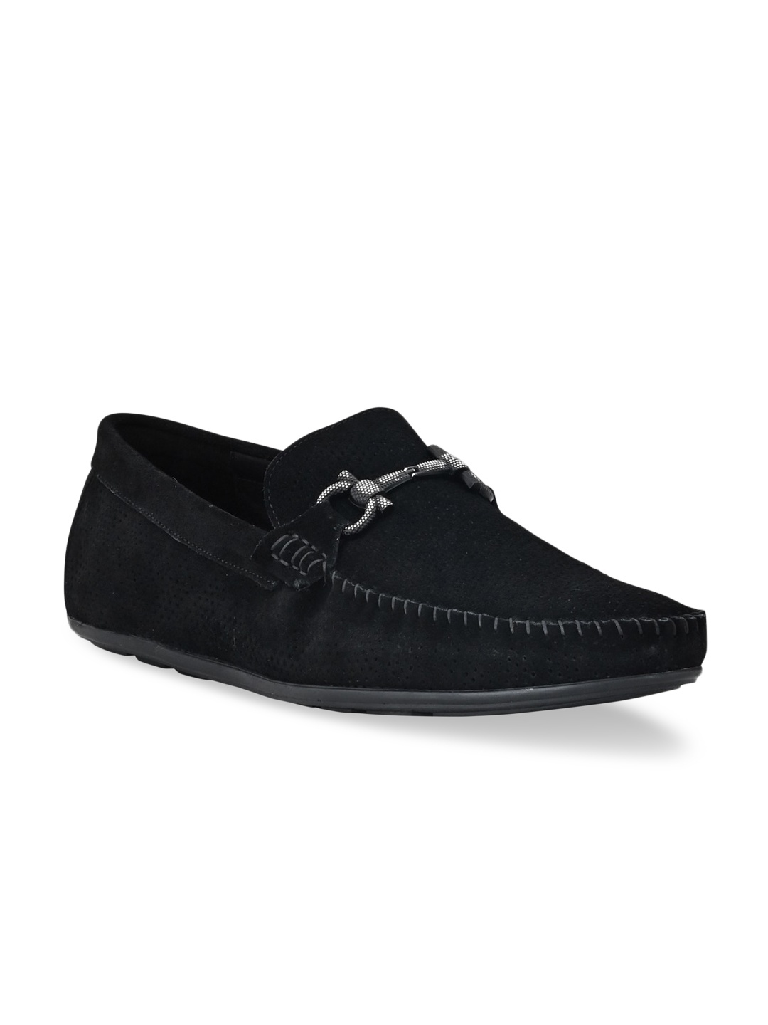 

Cobblerz Men Black Textured Suede Loafers