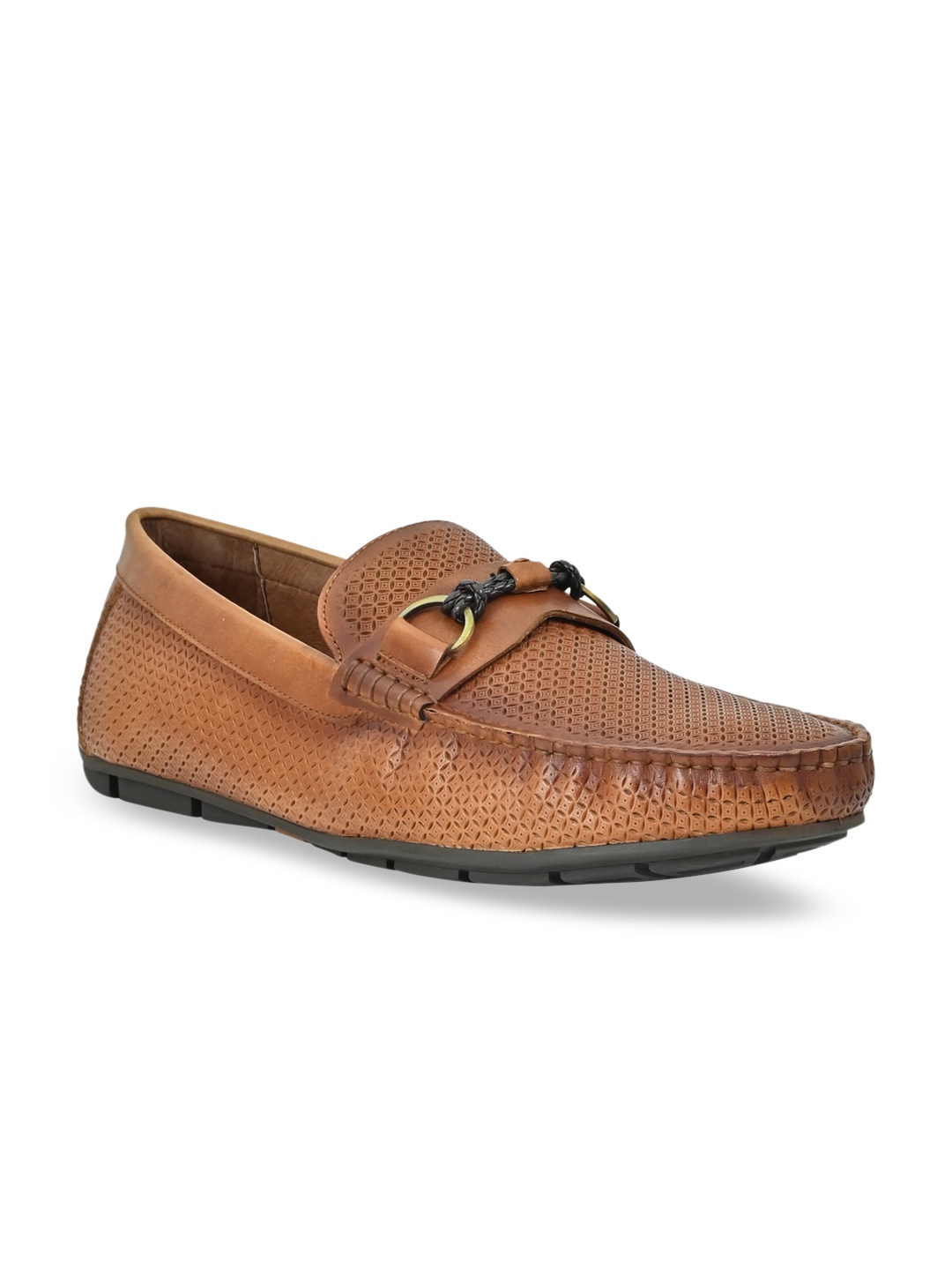 

Cobblerz Men Tan Textured Suede Loafers