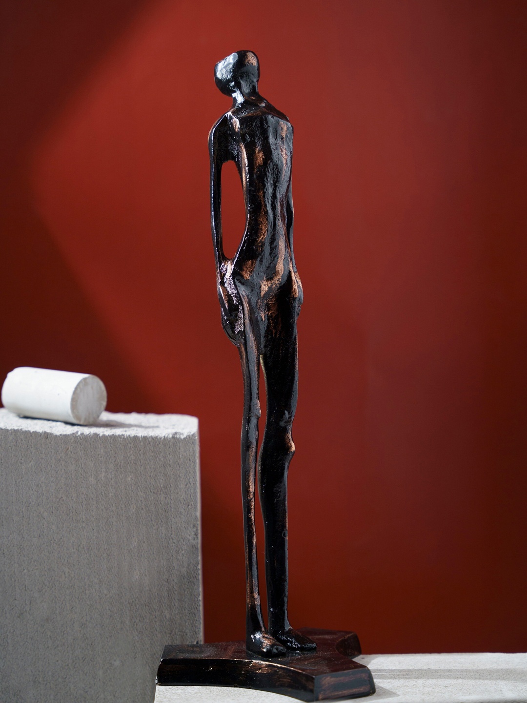 

Folkstorys Black & Bronze-Toned The Ancient Man Table Sculpture Showpiece