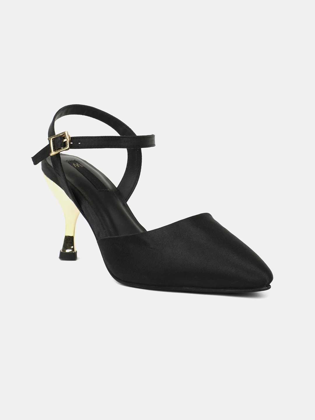 

W Copper-Toned PU Party Pumps with Buckles