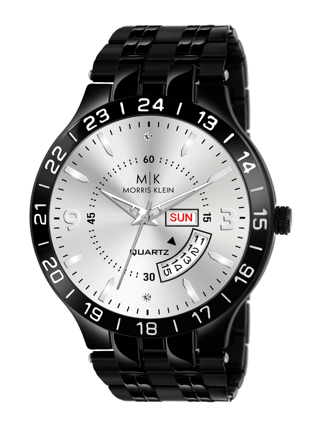 

MORRIS KLEIN Men Silver-Toned Dial & Black Stainless Steel Straps Analogue Watch