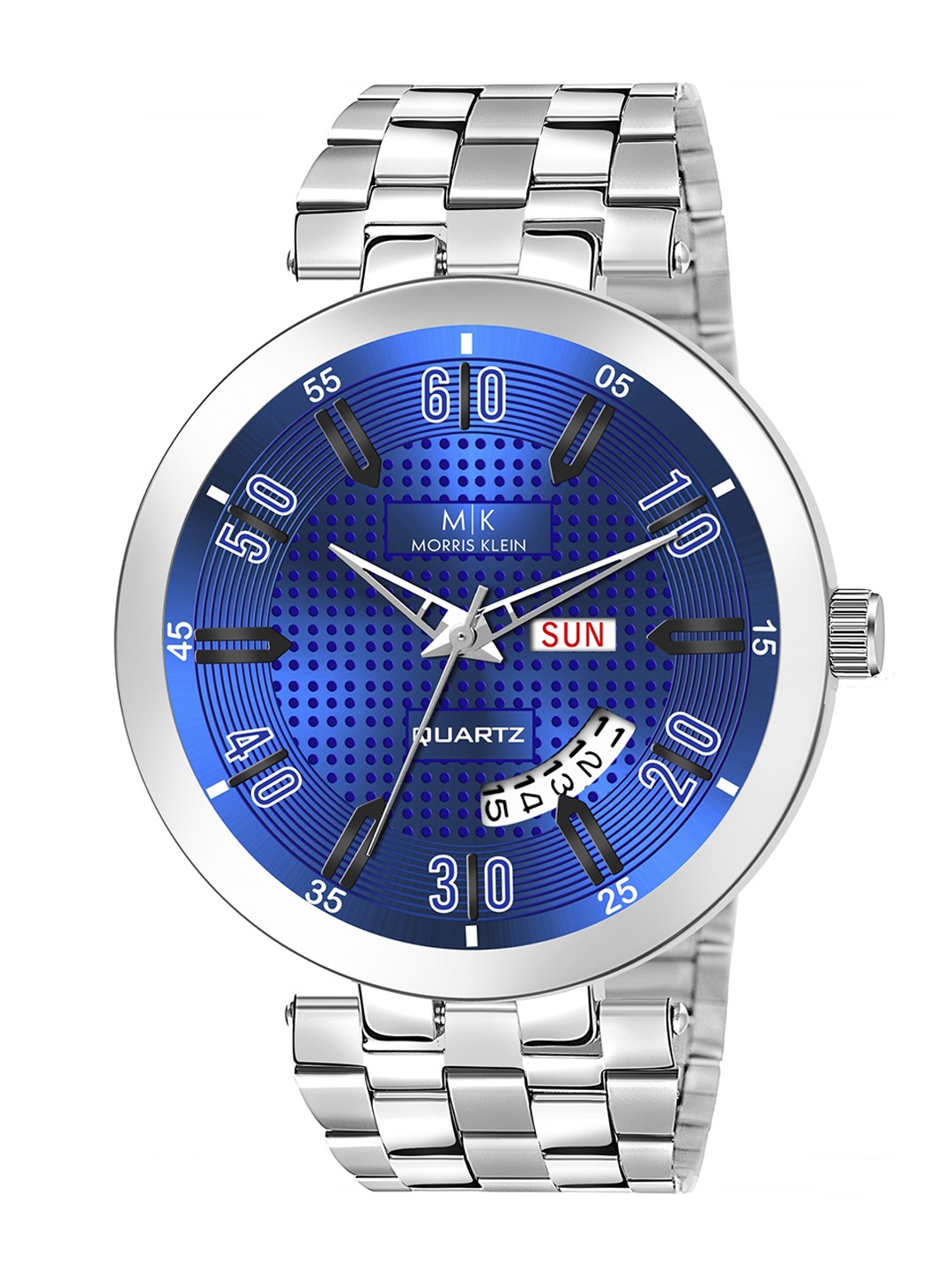 

MORRIS KLEIN Men Blue Dial & Silver Toned Stainless Steel Bracelet Style Straps Analogue Watch MK-2005