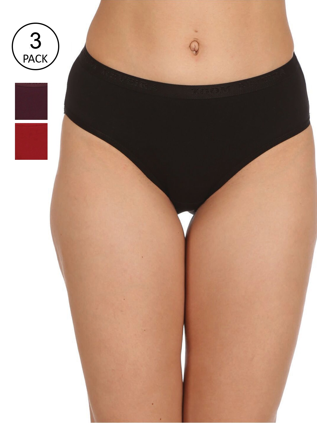 

Reveira Women Pack Of 3 Assorted Cotton Hipsters