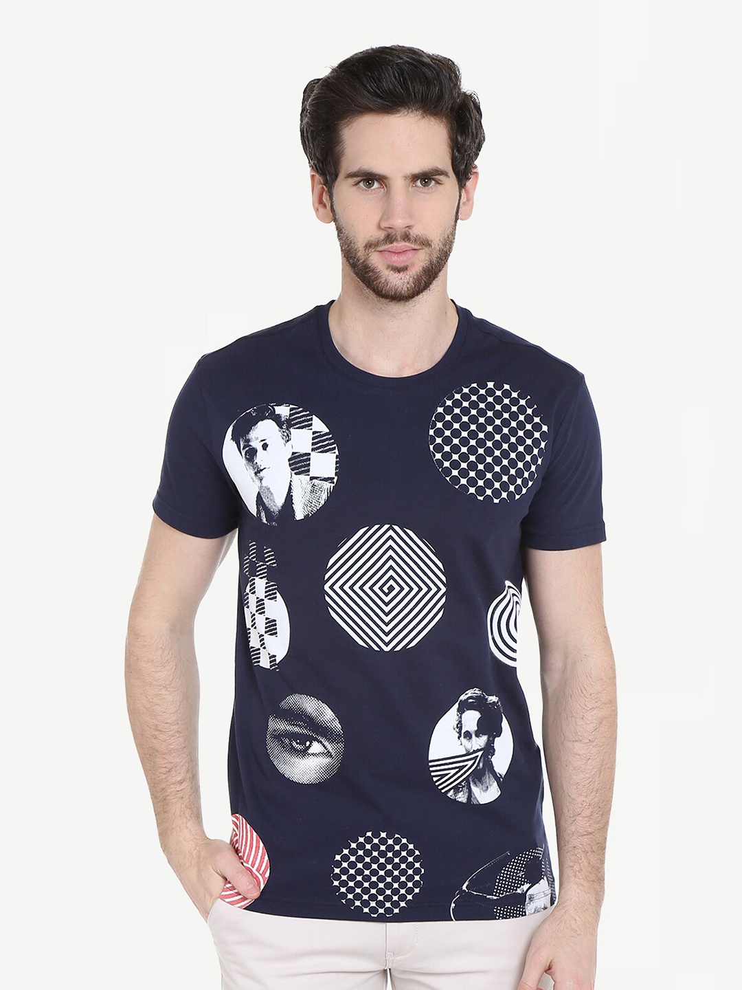 

Dream of Glory Inc Men Navy Blue Printed Outdoor T-shirt