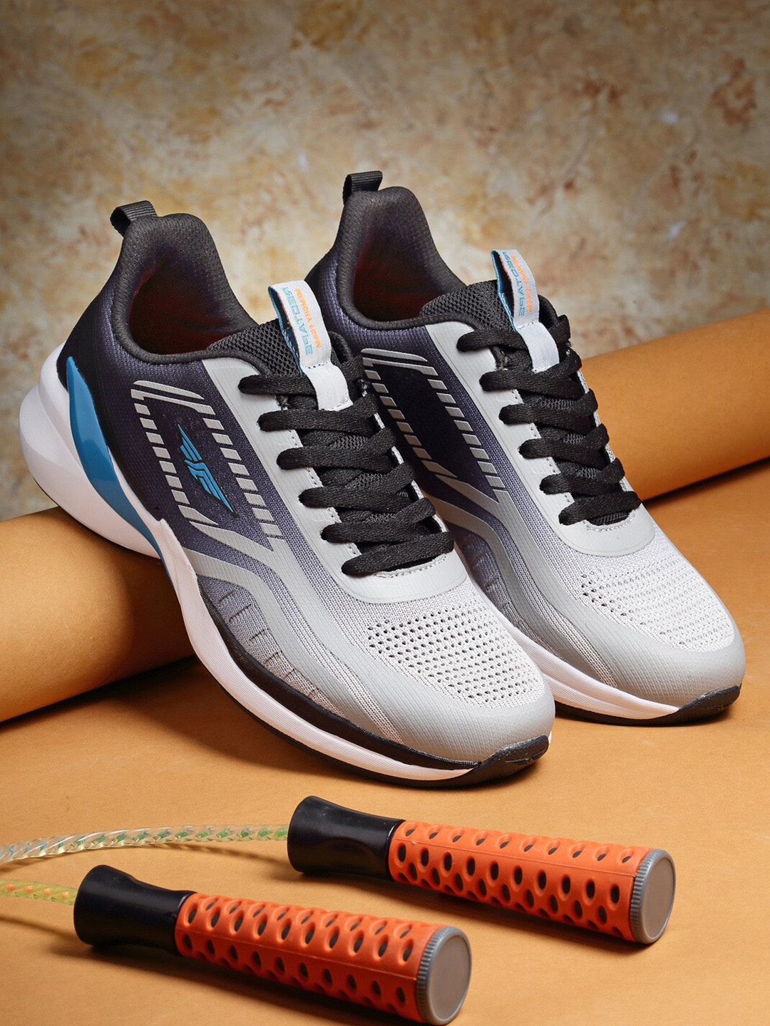 

Red Tape Men Grey & Black Walking Shoes