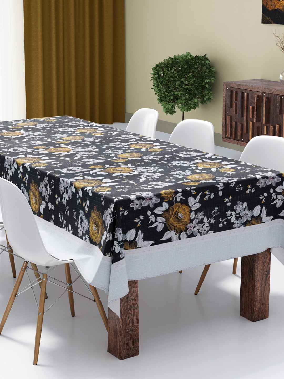 

BIANCA Black & White Printed Vinyl PVC 8-10 Seater Table Cover
