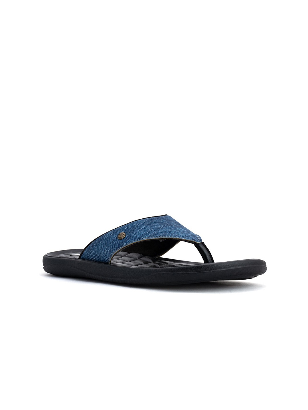 

Khadims Men Blue Self Design Thong Flip-Flops