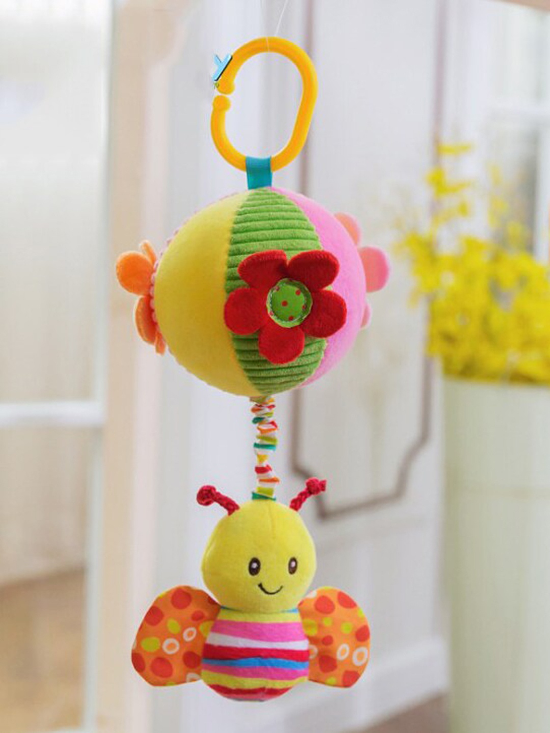 

Baby Moo Red & Yellow Butterfly Hanging Pulling Toy, Pink