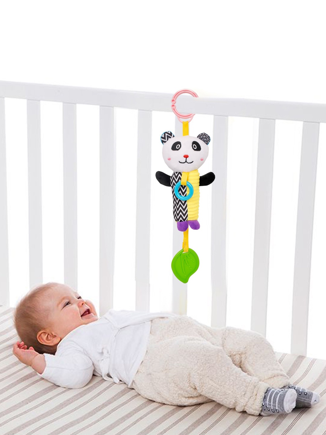 

Baby Moo White & Black Panda Hanging Toy with Teether