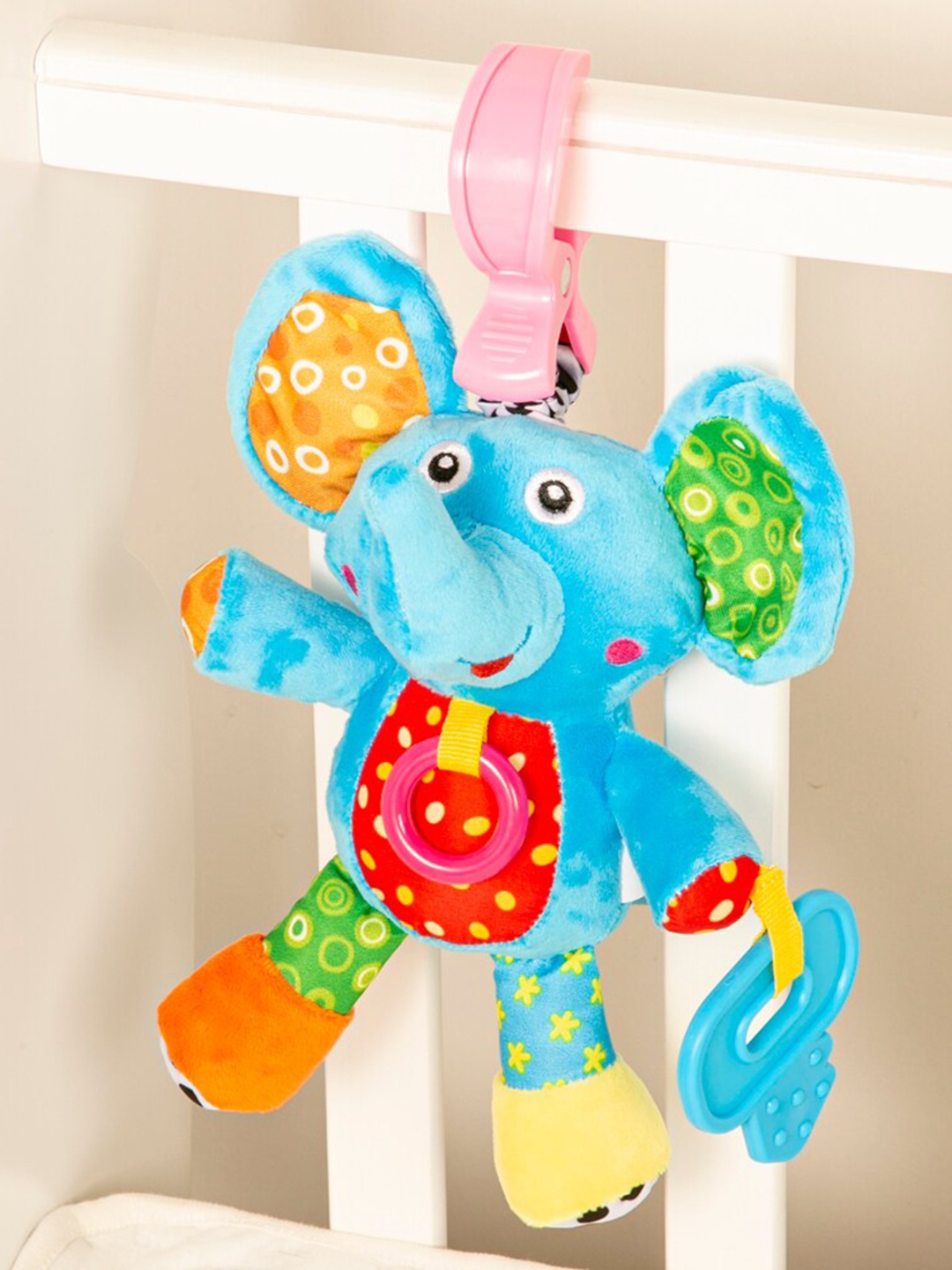 

Baby Moo Blue Elephant Pulling Toy With Teether