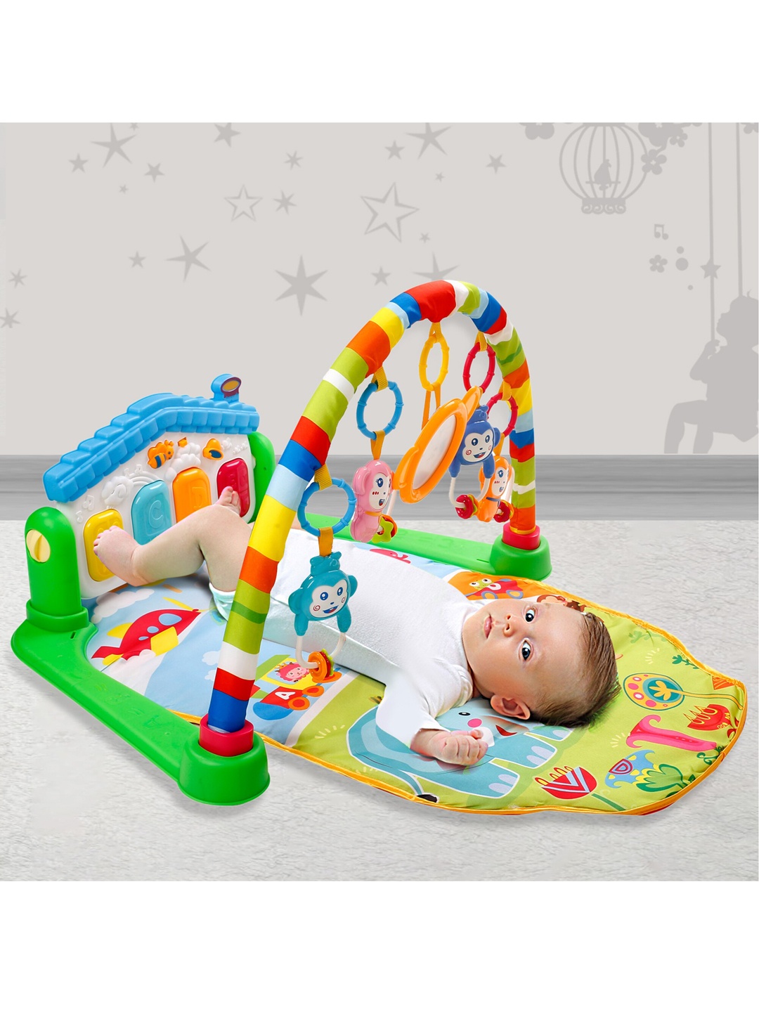 

Baby Moo Green & Blue Monkey Piano Gym