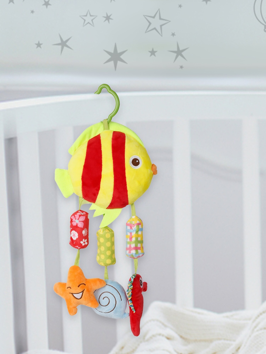 

Baby Moo Kids Yellow & Red Ocean Friends Musical Hanging Training Toy