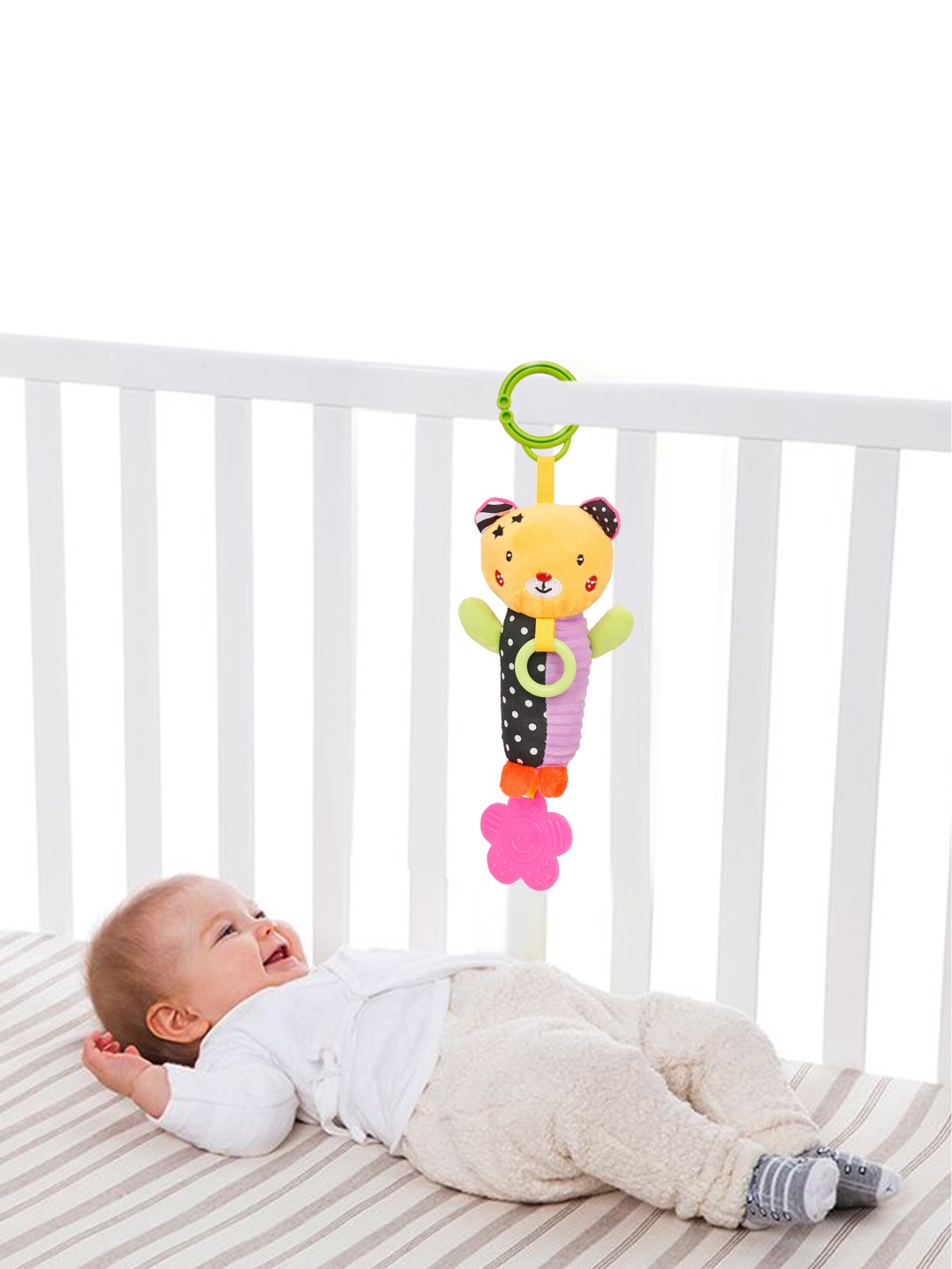 

Baby Moo Kids Purple & Yellow Smiling Star Hanging Toy With Teether