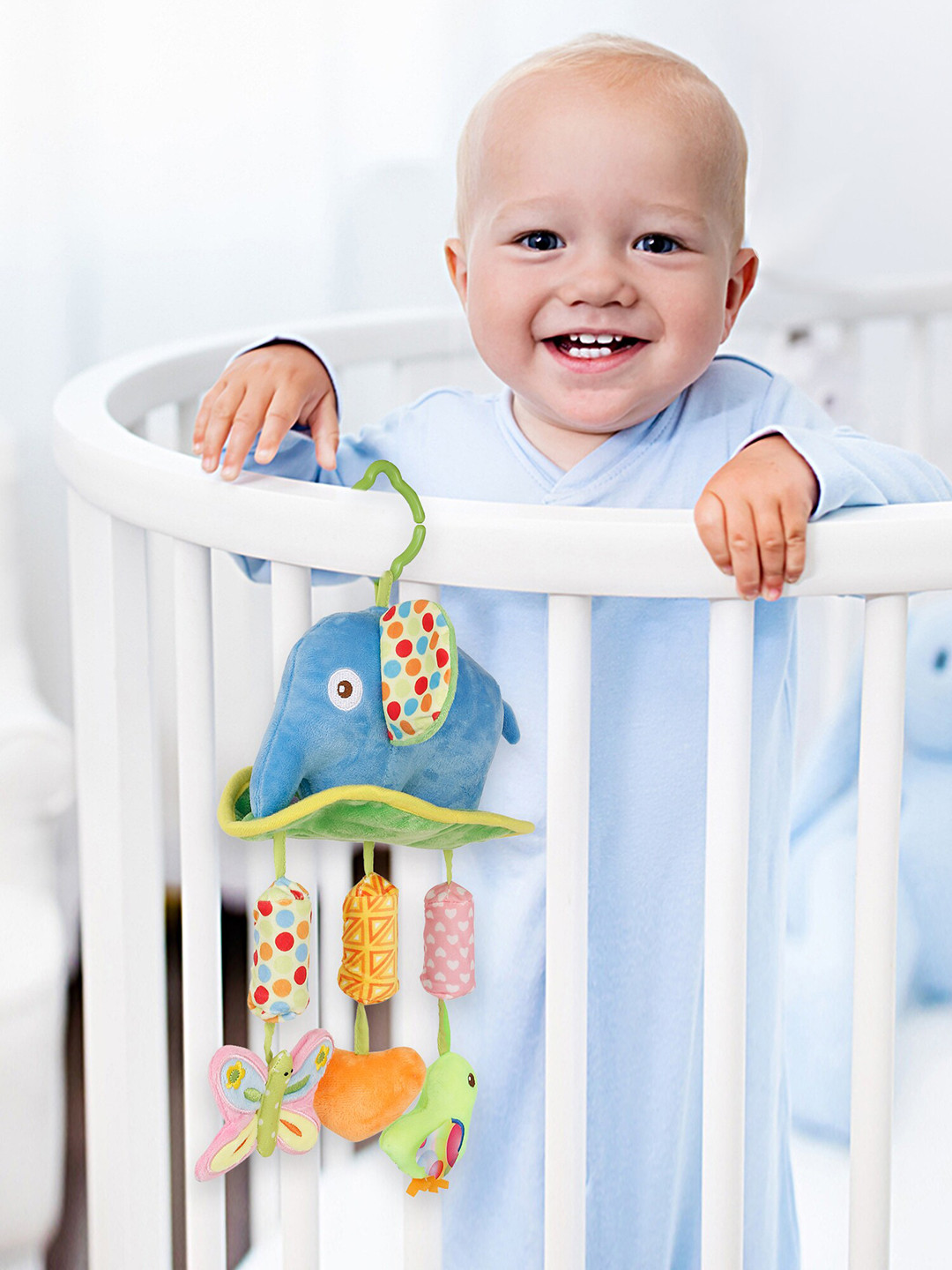 

Baby Moo Blue Elephant Musical Hanging Training Toy