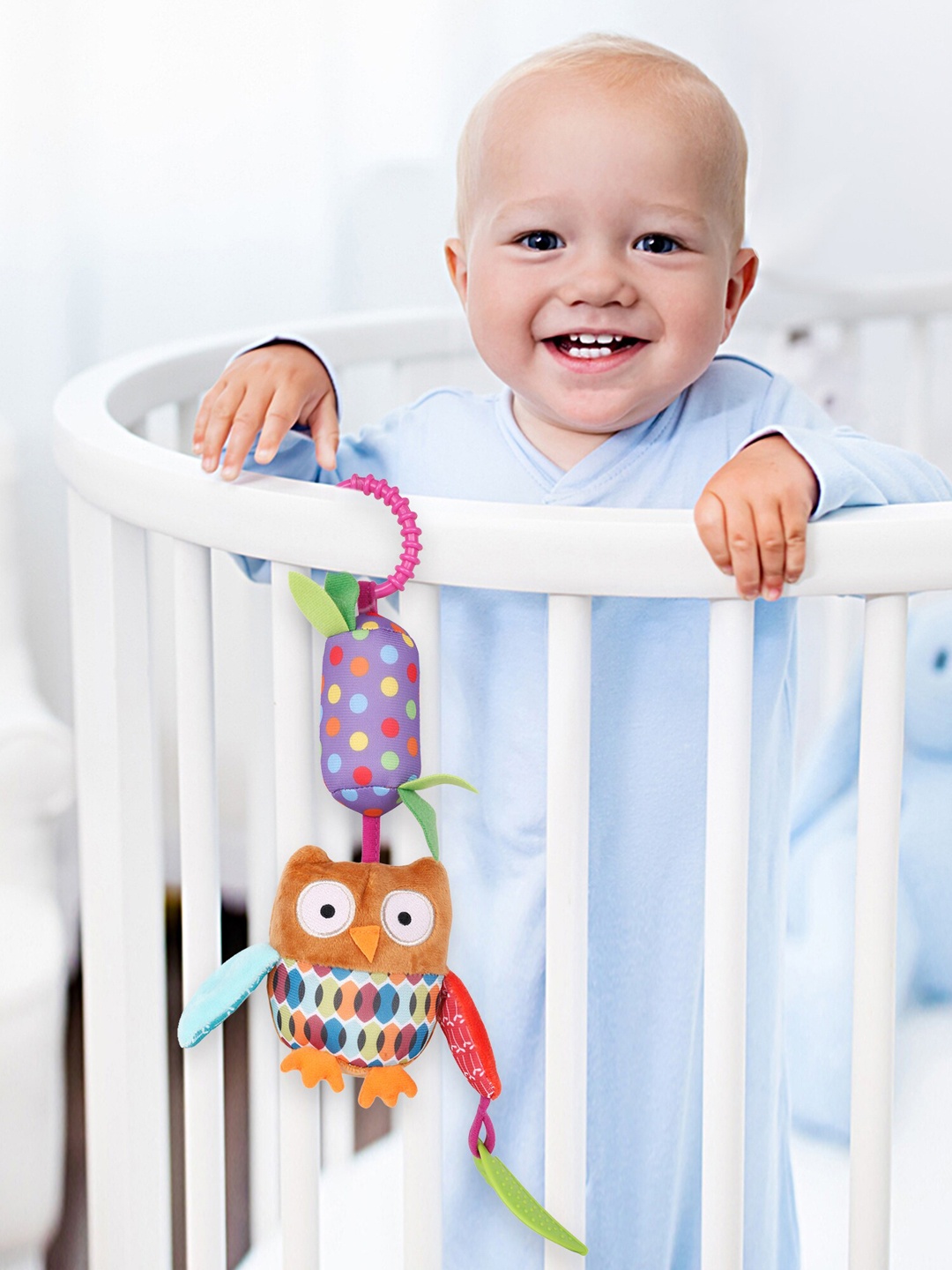 

Baby Moo Kids Brown & Green Owl Wind Chime With Teether