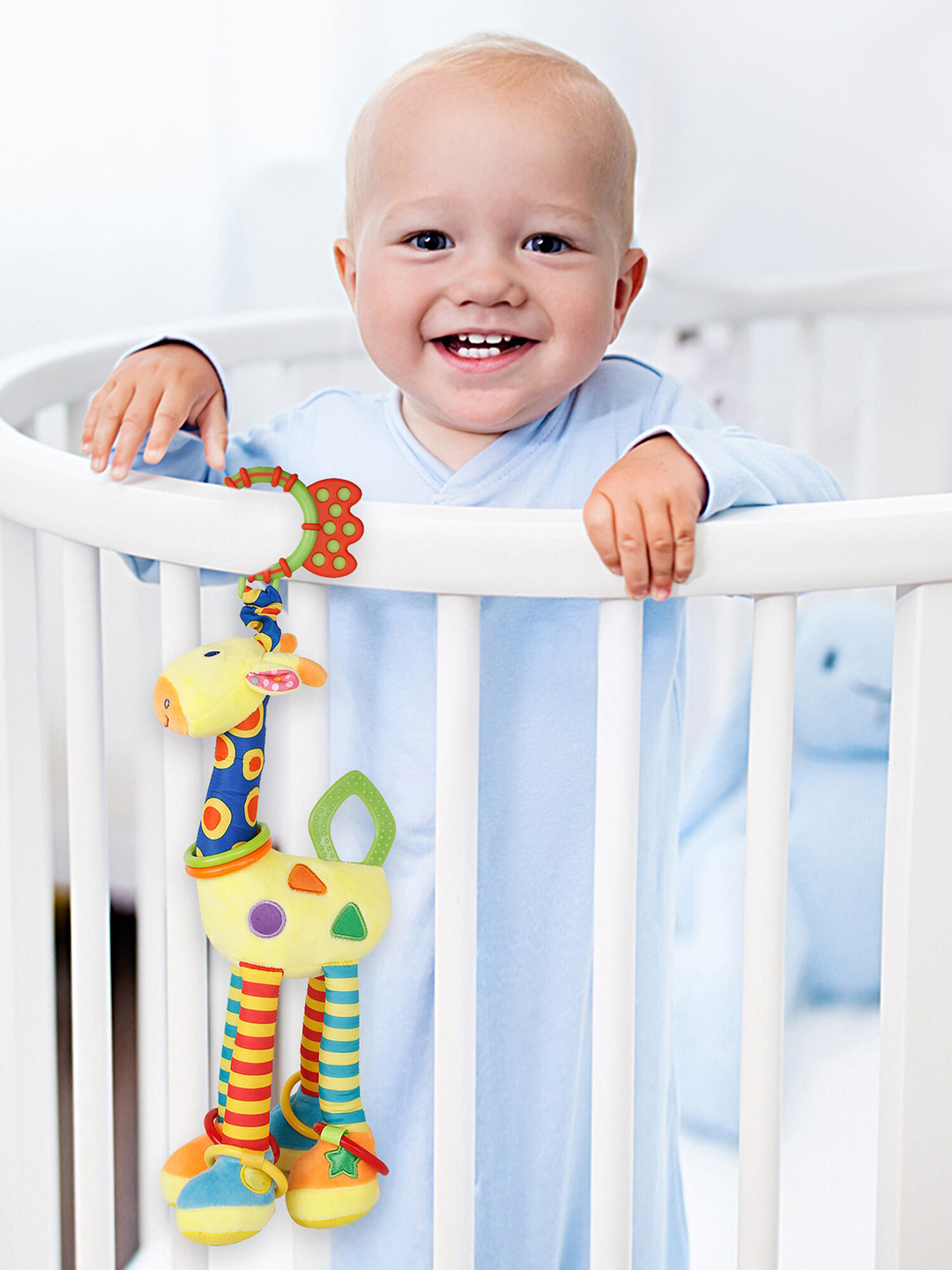 

Baby Moo Kids Green & Yellow Flexible Giraffe Musical Hanging Toy With Teether