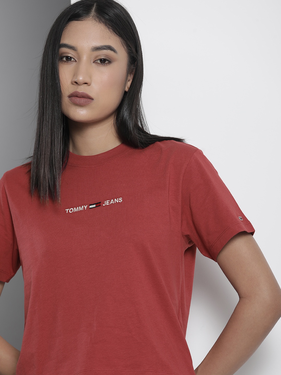 

Tommy Hilfiger Women Red & White Printed T-shirt