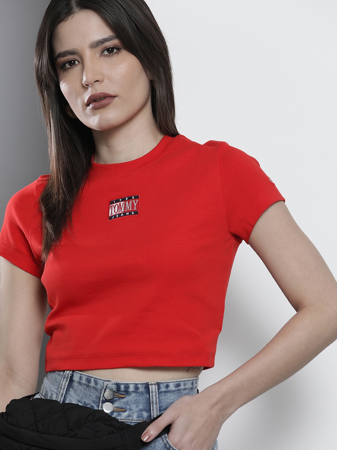 

Tommy Hilfiger Women Red & White Printed T-shirt