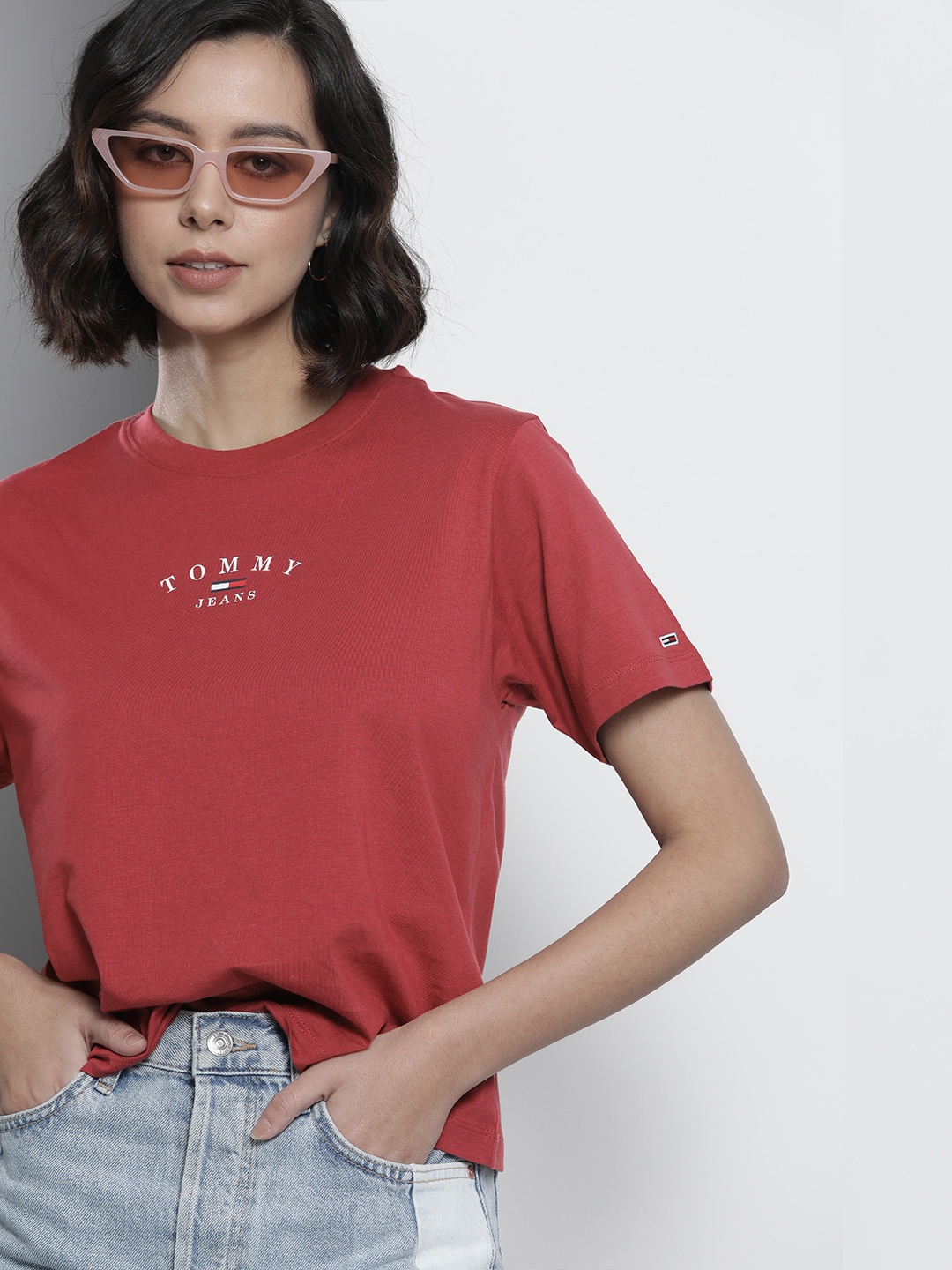 

Tommy Hilfiger Women Red & White Printed T-shirt
