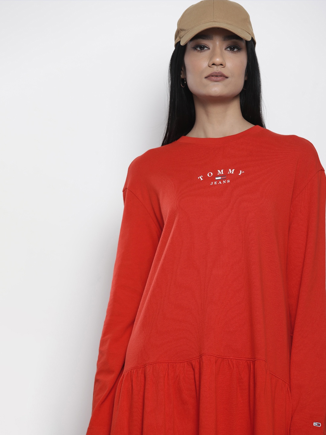 

Tommy Hilfiger Red Drop Shoulder Drop-Waist Dress
