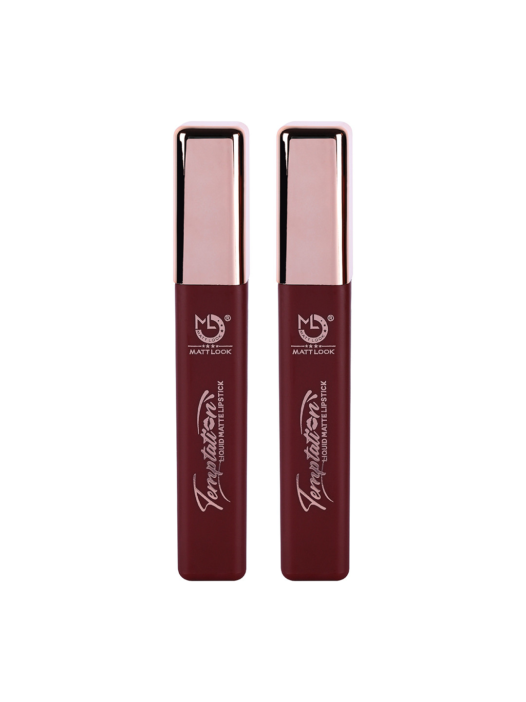 

MATTLOOK Lip Makeup Temptation Liquid Matte Lipstick - Dark Chocolate (Pack of 2), Coffee brown