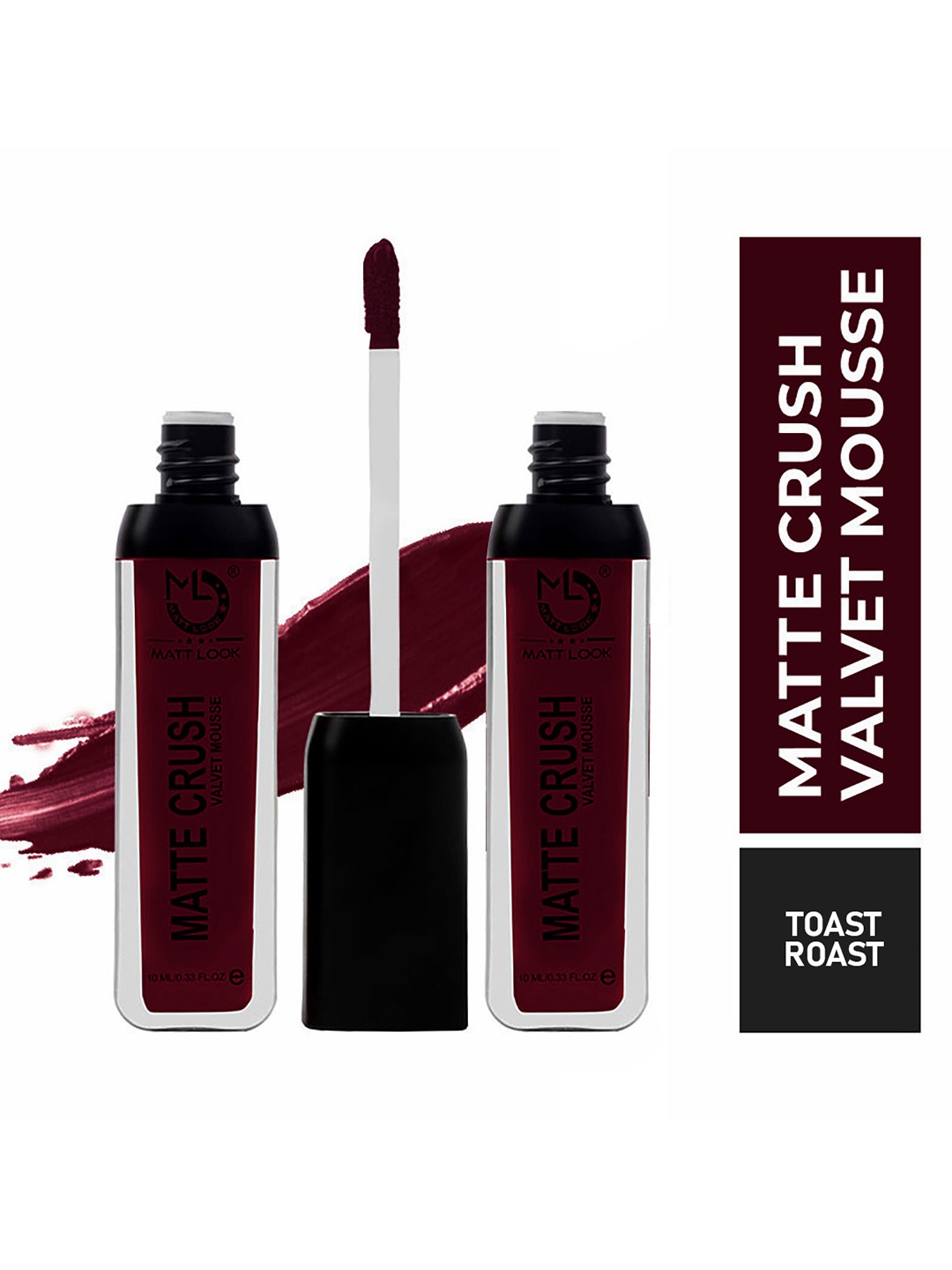 

MATTLOOK Matte Crush Velvet Mousse Lipstick - Toast Roast (Pack of 2), Red