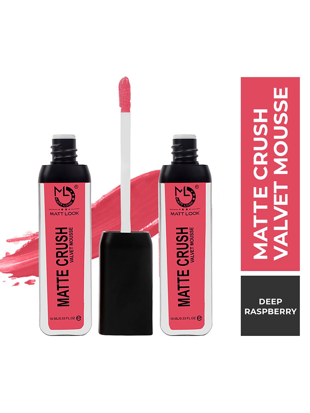 

MATTLOOK Crush Velvet Mousse Lipstick- Deep Raspberry (Pack of 2), Red