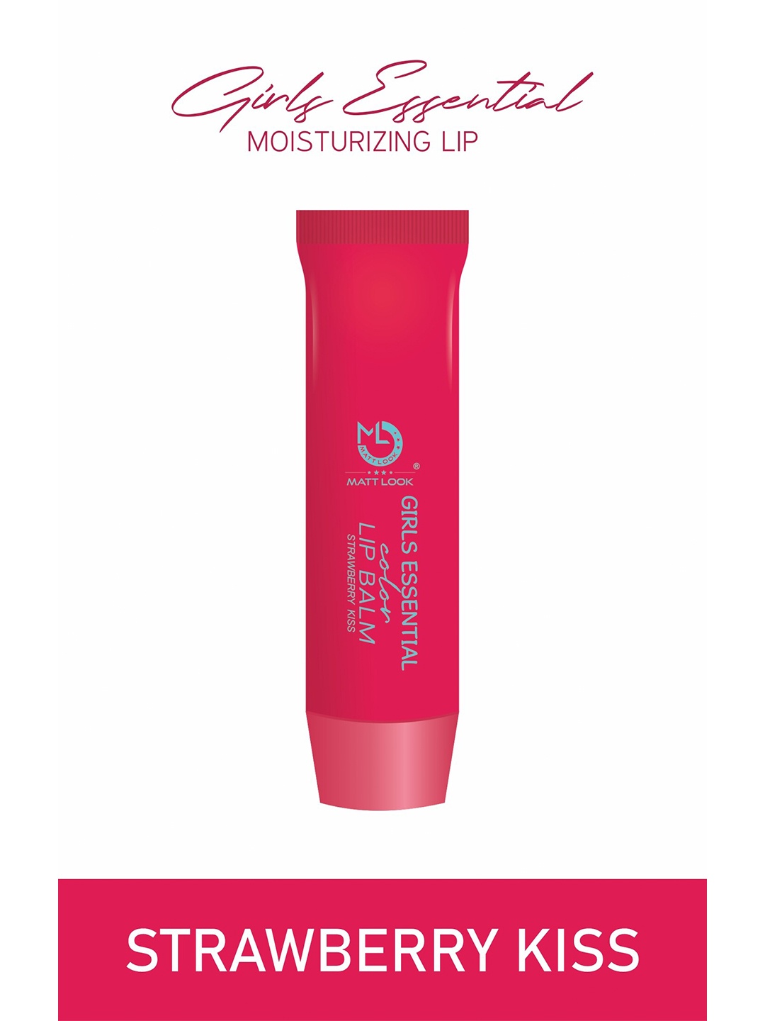

MATTLOOK Pack of 2 Lip Makeup Essential Color Moisturizing Lip Balm-Strawberry Kiss 3.5gm, Red