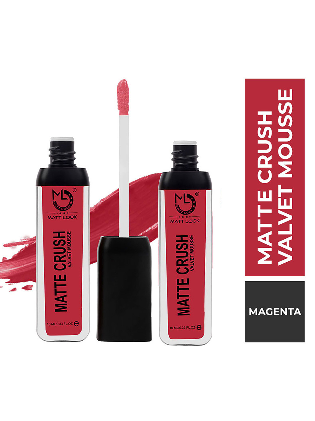 

MATTLOOK Women Magenta Matte Crush Velvet Mousse Lipstick (Pack of 2)