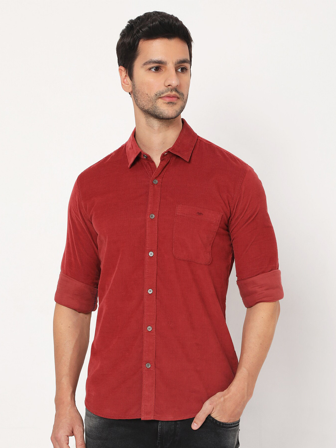 

Mufti Men Red Slim Fit Casual Shirt